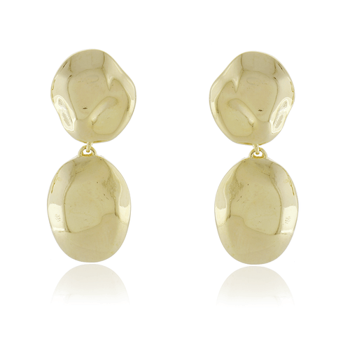 Brinco Placa Oval Lisa Ondulada