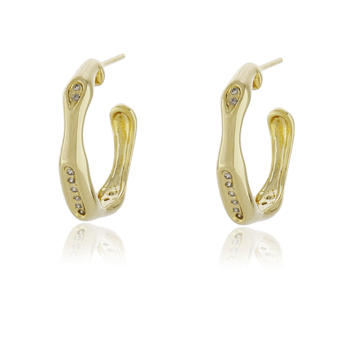 Argola Ovais Cravejados