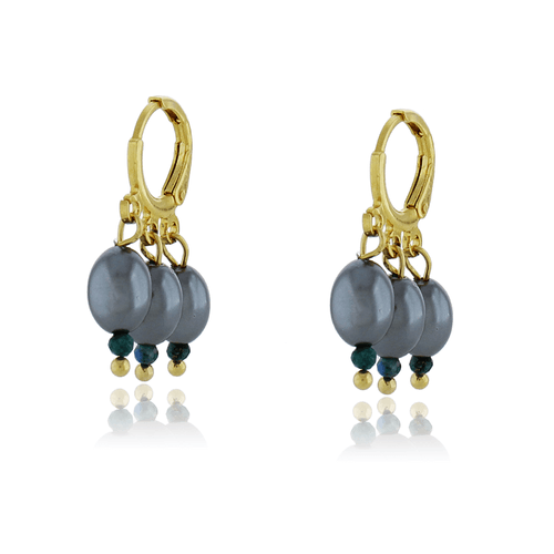 Argola Pérolas Black Oval