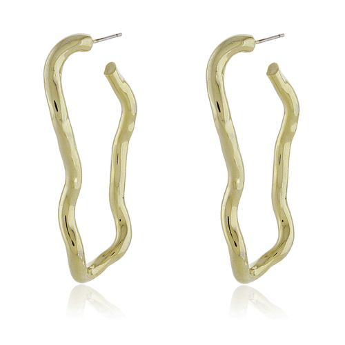 Argola Oval Ondulada