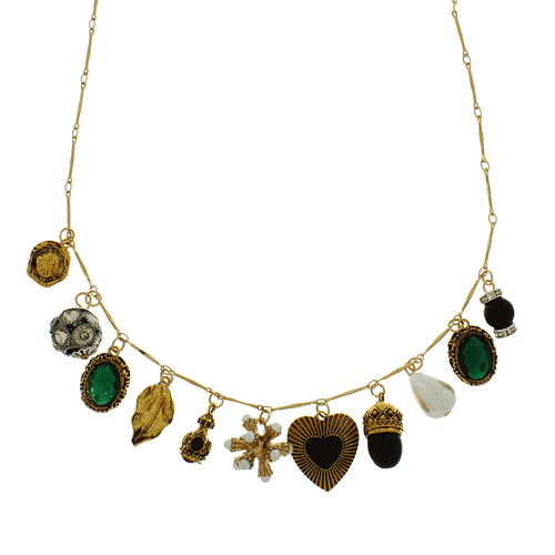 Colar Longo Palitos Pingentes Variados