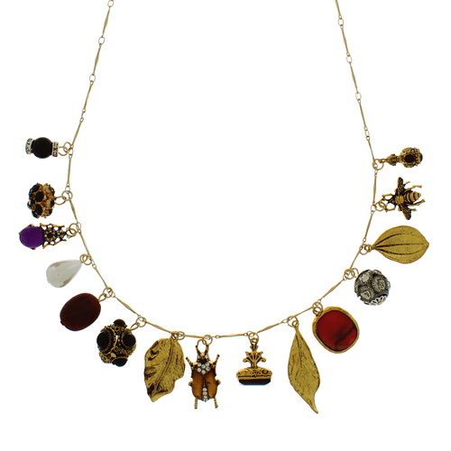 Colar Longo Palitos Pingentes Variados