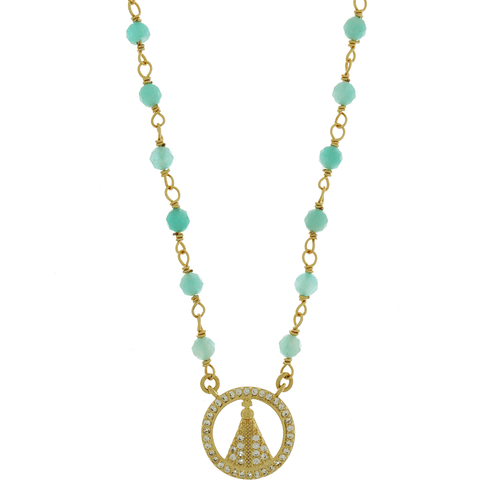 Colar Cristais Naturais Nossa Sra Cravejada