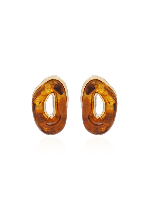 Brinco Oval Resina Vazado