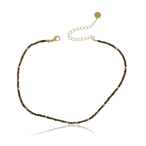 Choker Cristais Turmalina Quadradinhos Lisos