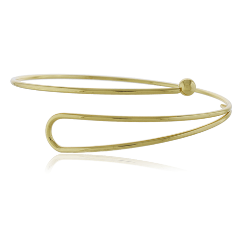 Bracelete Antebraço Aro Ponta Oval Vazada Esfera