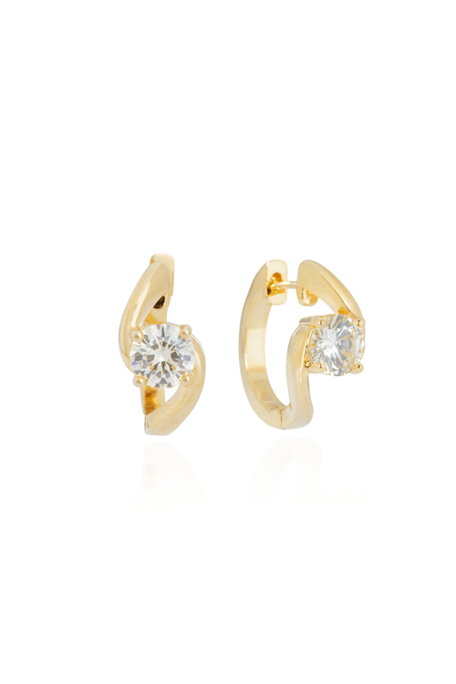 Argola Onda Pedra Círculo