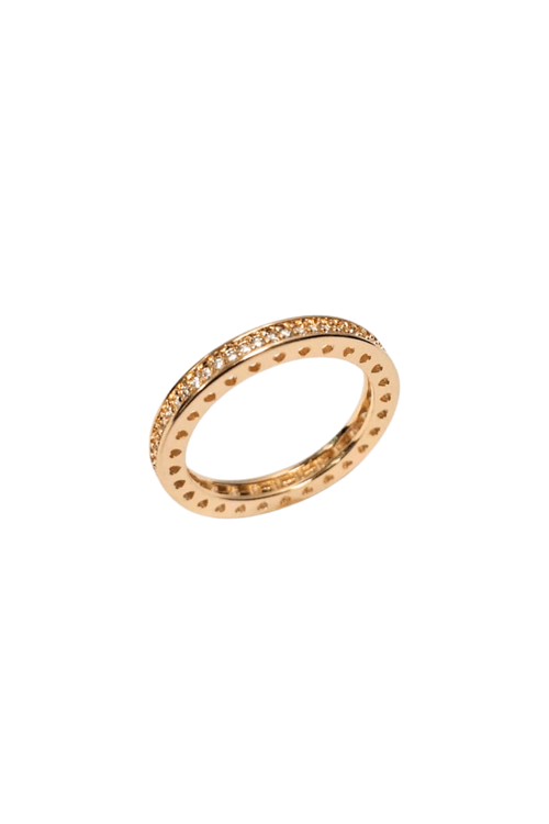 Anel Aparador Cravejado Corações Vazados