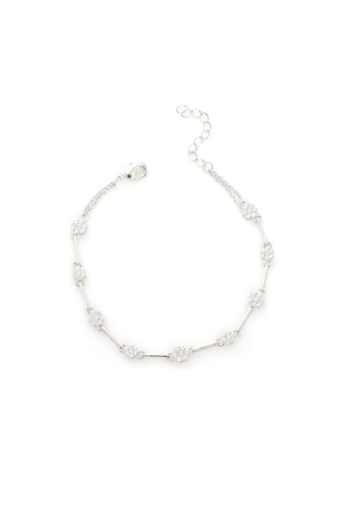 Pulseira Palitos Florzinhas Cravejadas