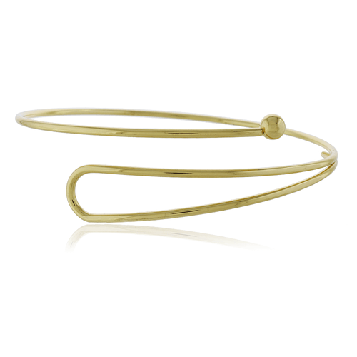 Bracelete Antebraço Aro Ponta Oval Vazada Esfera