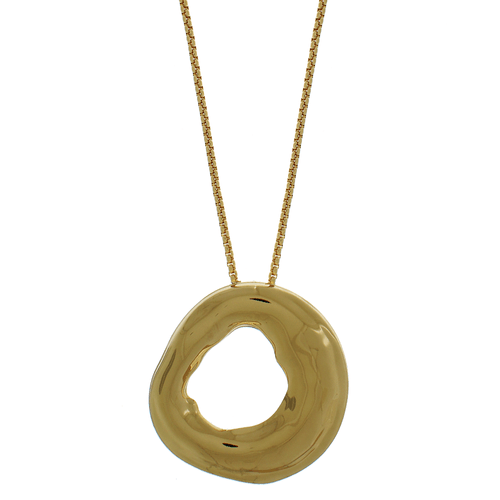 Colar Longo Corrente Catraquinha Círculo Largo Vazado