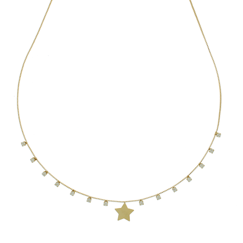 Colar Estrela Lisa Pontos de Luz