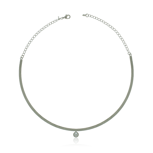 Choker Fita Ponto de Luz Pendurado