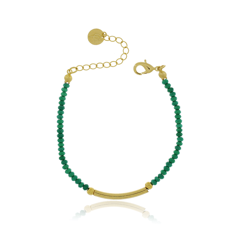 Pulseira Cristais Tubo Curvado Bolinha