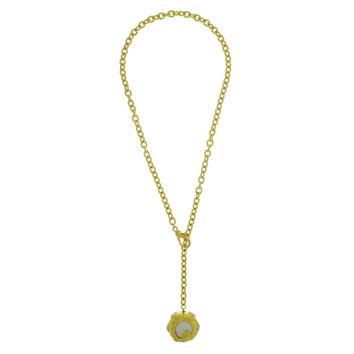 Colar Longo Elos Esfera Pérola Volta Lisa