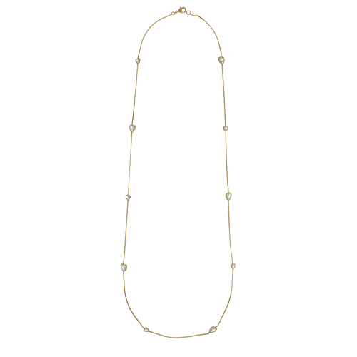 Colar Longo Pedras Corações