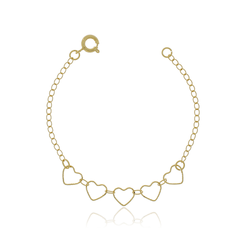 Pulseira Infantil Corações Vazados