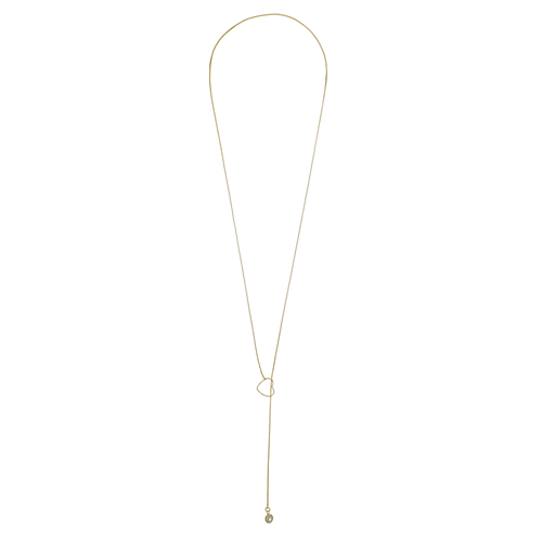 Colar Gravata Coração Vazado Ponto de Luz