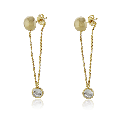 Ear Jacket Círculo Liso Alto Veneziana Ponto de Luz