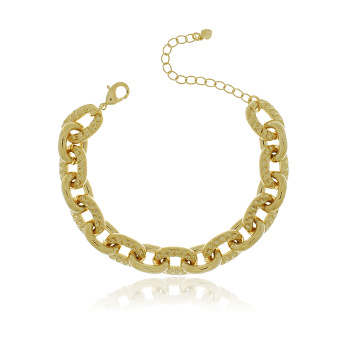 Pulseira Elos Ovais Lisos Trabalhados