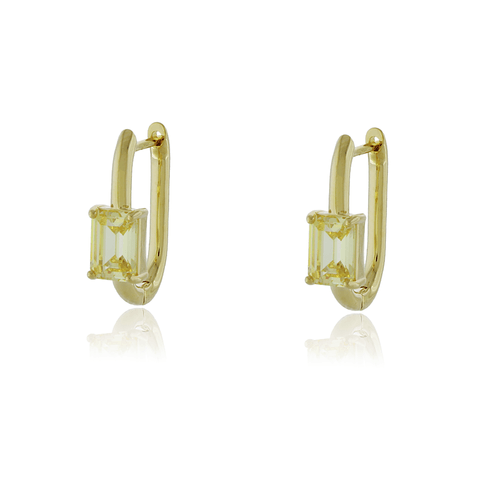 Argola Oval Pedra Retangular