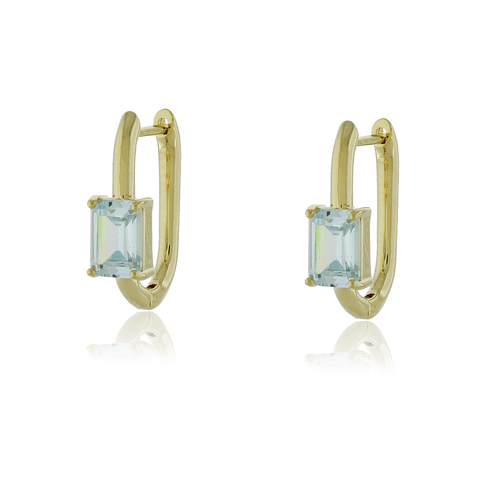 Argola Oval Pedra Retangular