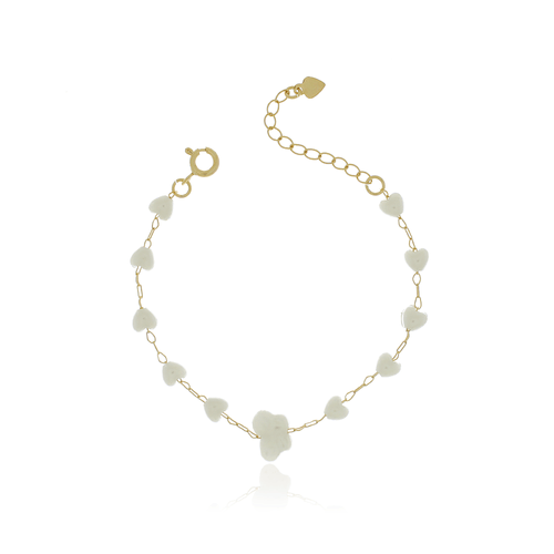 Pulseira Pérolas Corações Borboleta