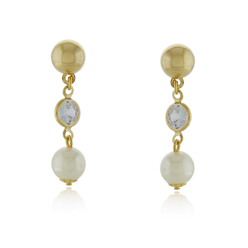 Brinco Círculo Alto Ponto de Luz Pérola