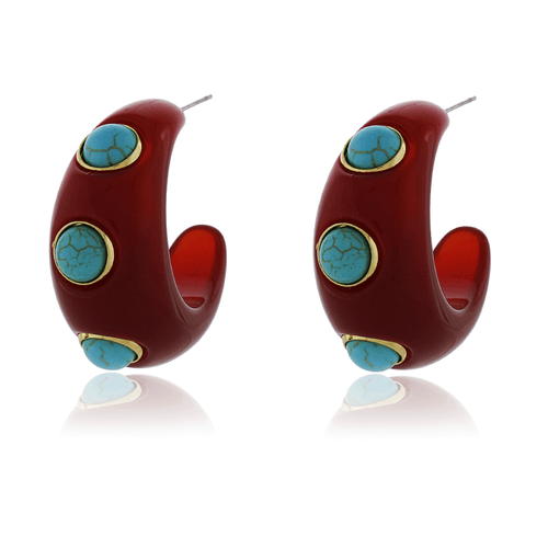 Argola Resina Círculos Altos