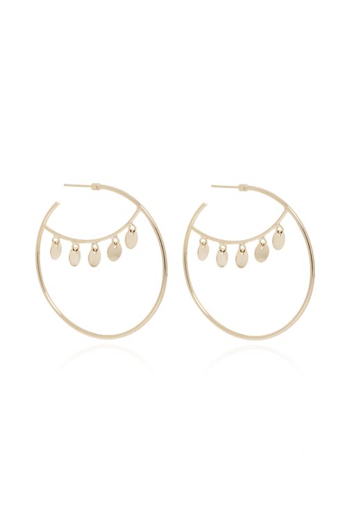 Argola Palito Curvado Círculos Lisos Pendurados