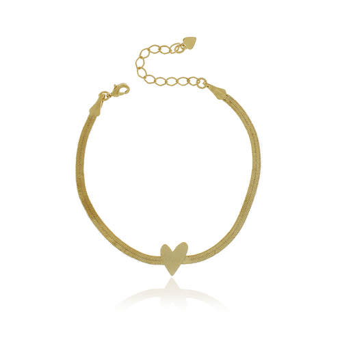 Pulseira Fita Coração Brilhoso