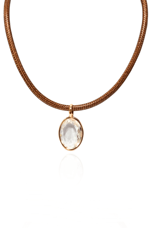 Colar Fio Encerado Pedra Oval