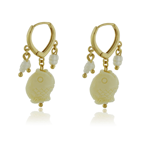 Argola Peixe Pérolas Arroz