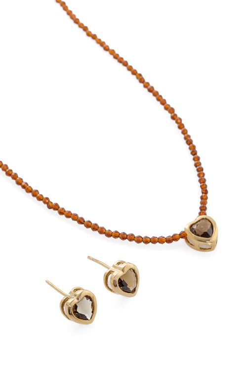 Conjunto Cristais Pedra Coração