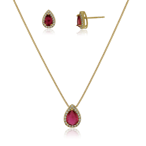 Conjunto Pedra Gota Volta Cravejada