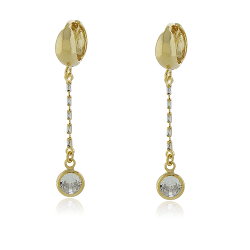 Argola Mini Baguetes Ponto de Luz Pendurados