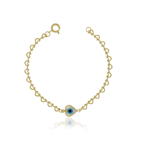 Pulseira Corações Vazados Madrepérola