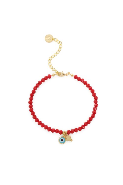 Pulseira Cristais Olho Grego Trevo