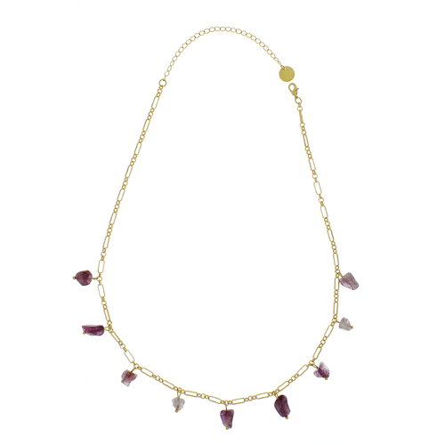 Colar Cascalhos Lepidolita