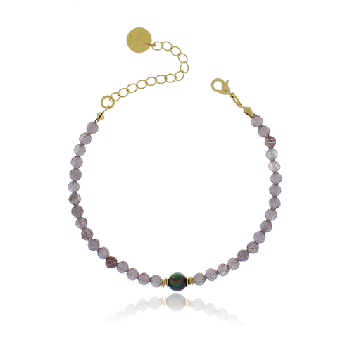 Pulseira Cristais Pérola Black