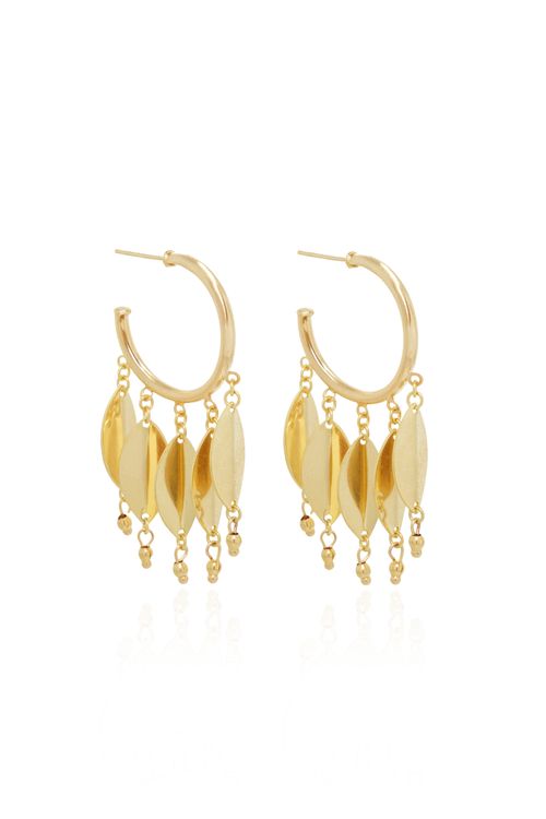 Argola Folhas Lisas Bolinhas