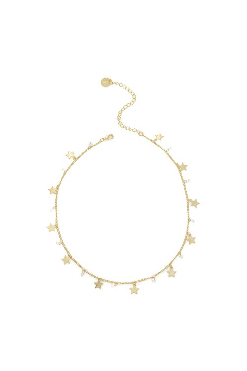 Choker Estrelas Lisas Cristais