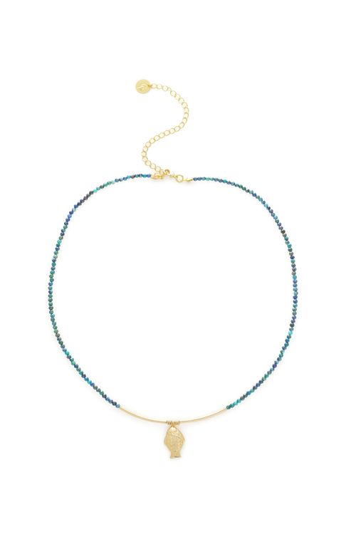 Colar Cristais Turmalinas Peixe Tubos Lisos Curvados